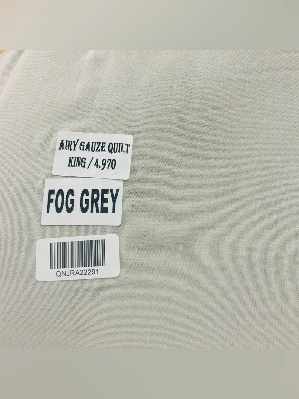 NWOT QUINCE Organic Airy Gauze Dream Quilt King/Cal King Fog Grey 8597